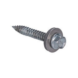 Samozávrtná skrutka bimetalová, 6x38mm, s podložkou s priemerom 16mm, pre plechy do 2mm Samozávrtná skrutka bimetalová, 6x38mm, s podložkou s priemerom 16mm, pre plechy do 2mm